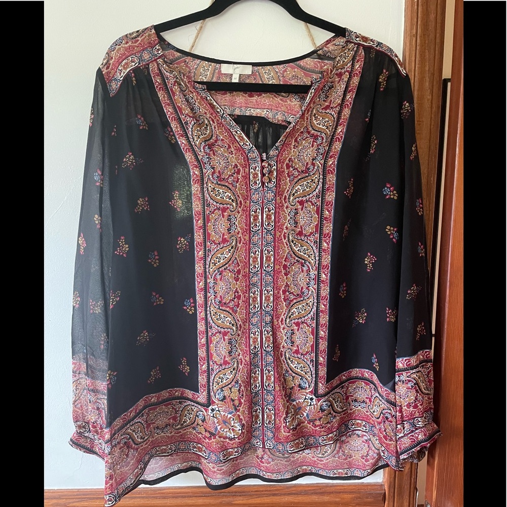 Joie silk sheer blouse M